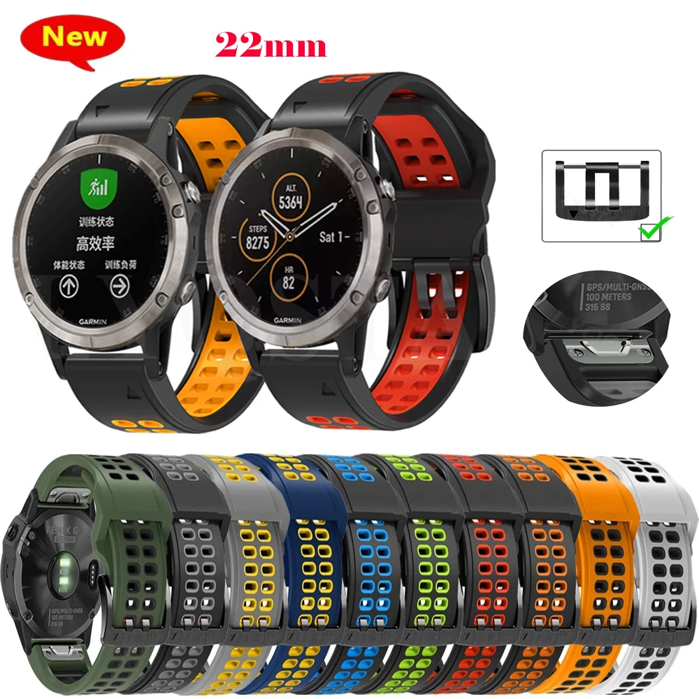 

Ремешок силиконовый для Garmin Fenix 6 6Pro 5 5 Plus 935 945 Coros VERTIX 7, быстросъемный спортивный браслет, 22 мм