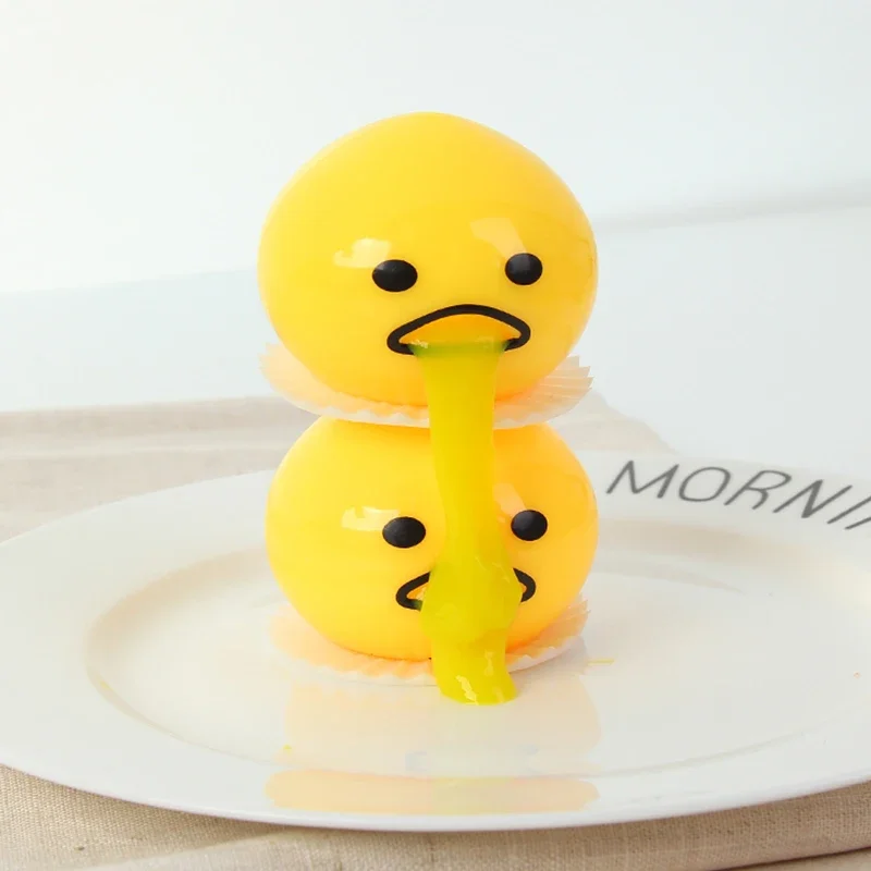 Puking Egg Yolk Stress Ball with Yellow Goop Relieve Stress Toy Funny Squeeze Tricky AntiStress Disgusting Egg Toy Kids Gift 5