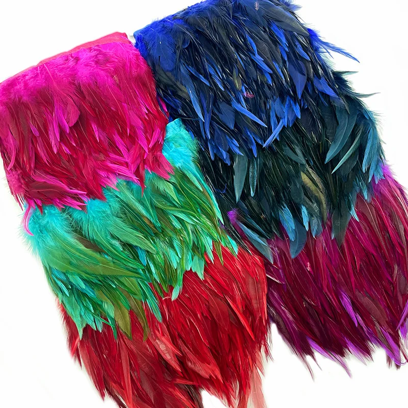 CENFRY - Plumes de faisan naturelles bleu foncé - Frange - Décoration pour costume, robe, 10yards