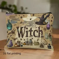 Green Witch Nature Moon Phase Forest Boho Tarot Zipper Pouch Cosmetic Bag  Moon & Foliage Pencils, Travel Accessories
