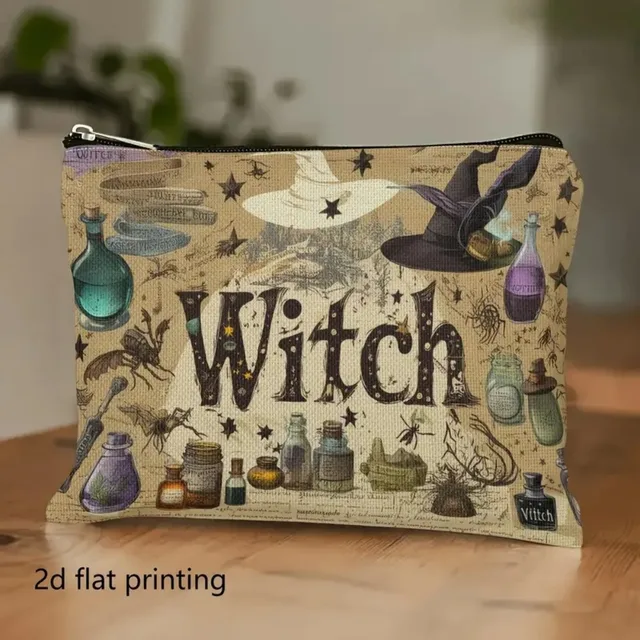 Green Witch Nature Moon Phase Forest Boho Tarot Zipper Pouch Cosmetic Bag  Moon & Foliage Pencils, Travel Accessories