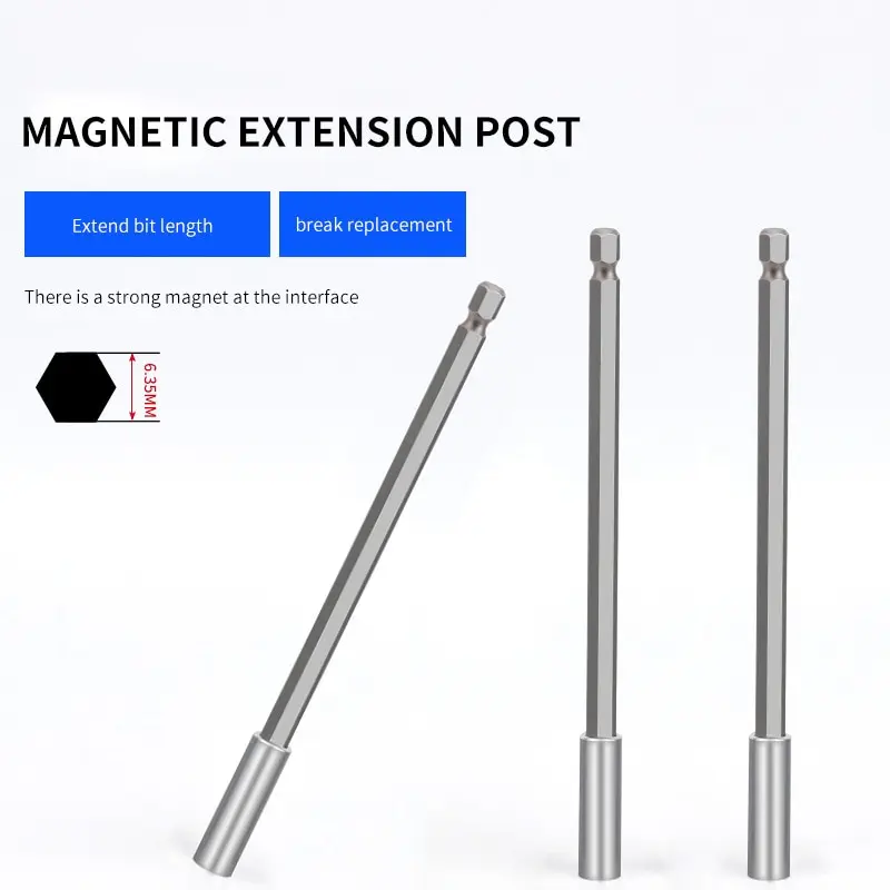 Electric Drill Attachment Tool Accessories Hand Electric Drill Hexagonal Handle Big Head Pop-up Quick-off Self-Locking Connecting Rod Lengthened