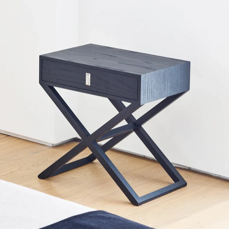 

Creative cabinet art Nordic side GR bedroom cabinet walnut black optional elegant bedside table