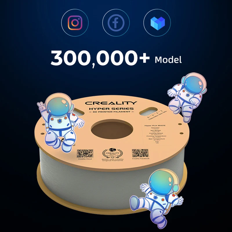 Creality 하이퍼 PLA 필라멘트, FDM 3D 프린터용 안정적인 압출 스풀, 높은 유동성, 고속 3D 인쇄 재료, 1.75mm, 1kg