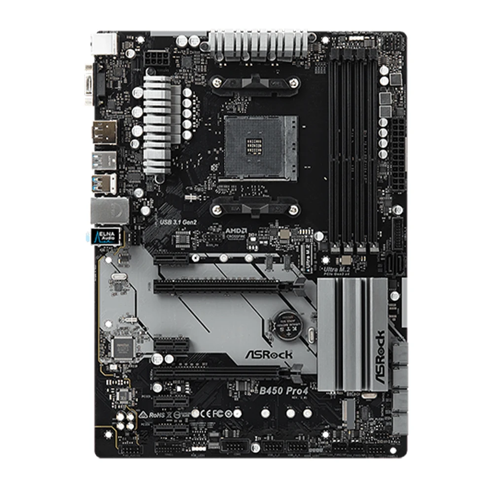 ASRock B450 PRO4 AMD B450 AM4 Motherboard For Ryzen 5/7/9/3 5600
