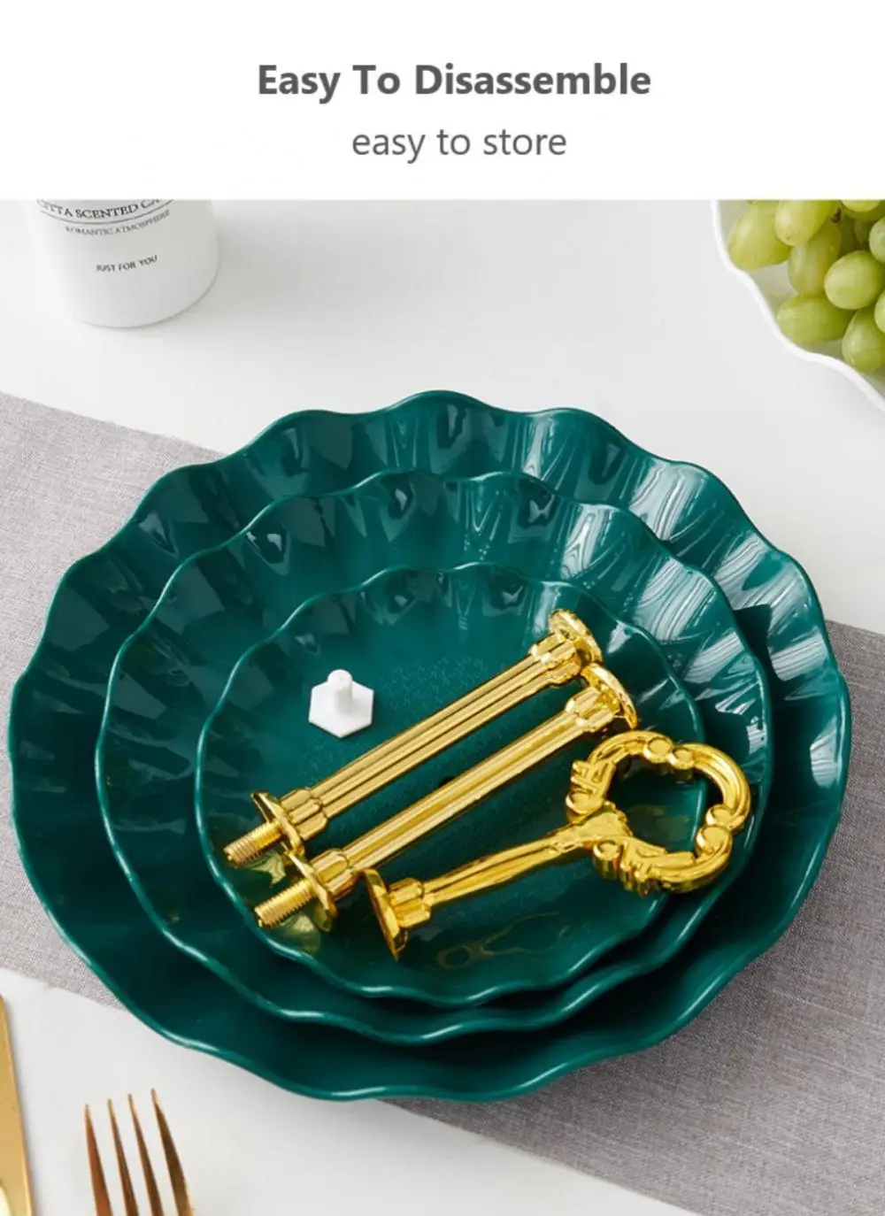 3 tier cake stand for desserts and cupcakes