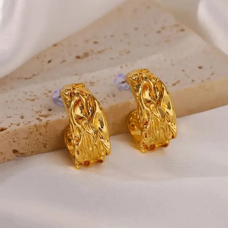 C-förmige Muschel-Ohrringe für Damen, Edelstahl, Wassertropfen, Tropfen-Creolen, modisches Piercing, Ohr-Accessoires, Party-Schmuck – Detail 12