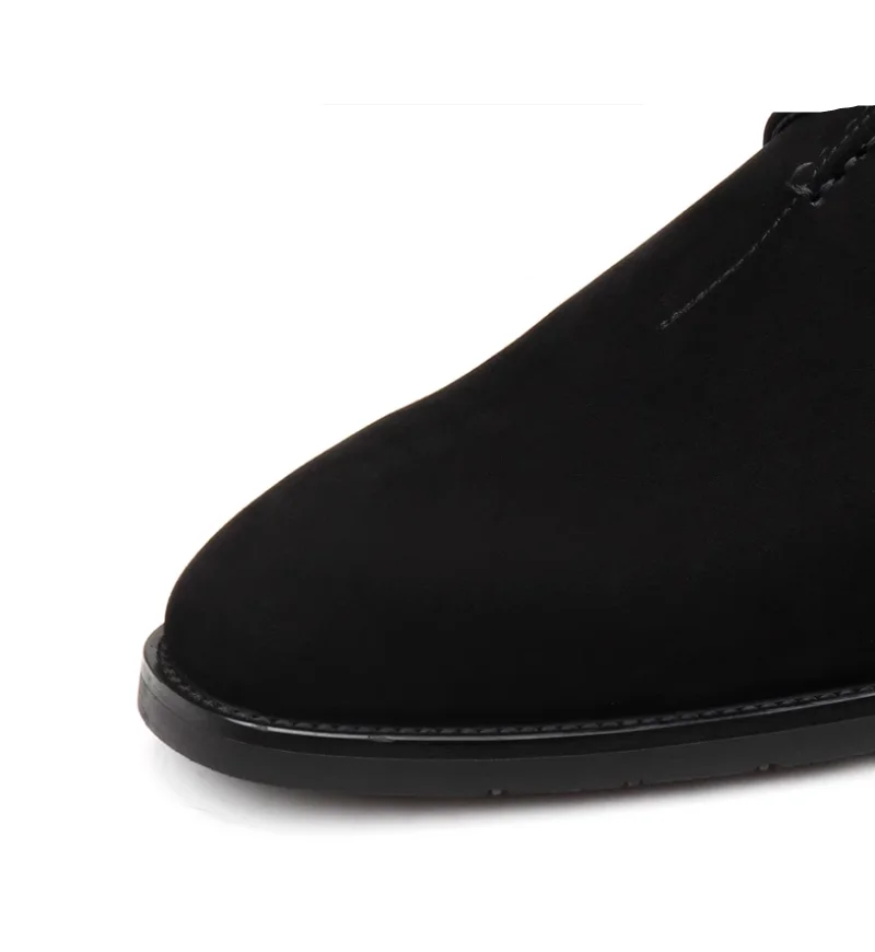 Neue Wildlederschuhe für Herren, spitze Zehenpartie, britischer Stil, echtes Leder, Nubuk, formelle Business-Kleidung, Bürokleidung – Detail 2