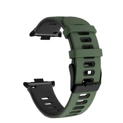 Silicone Smartwatch Wristband Bracelet - Universal Fit for Mi Band 9 Pro (Armygreen black)