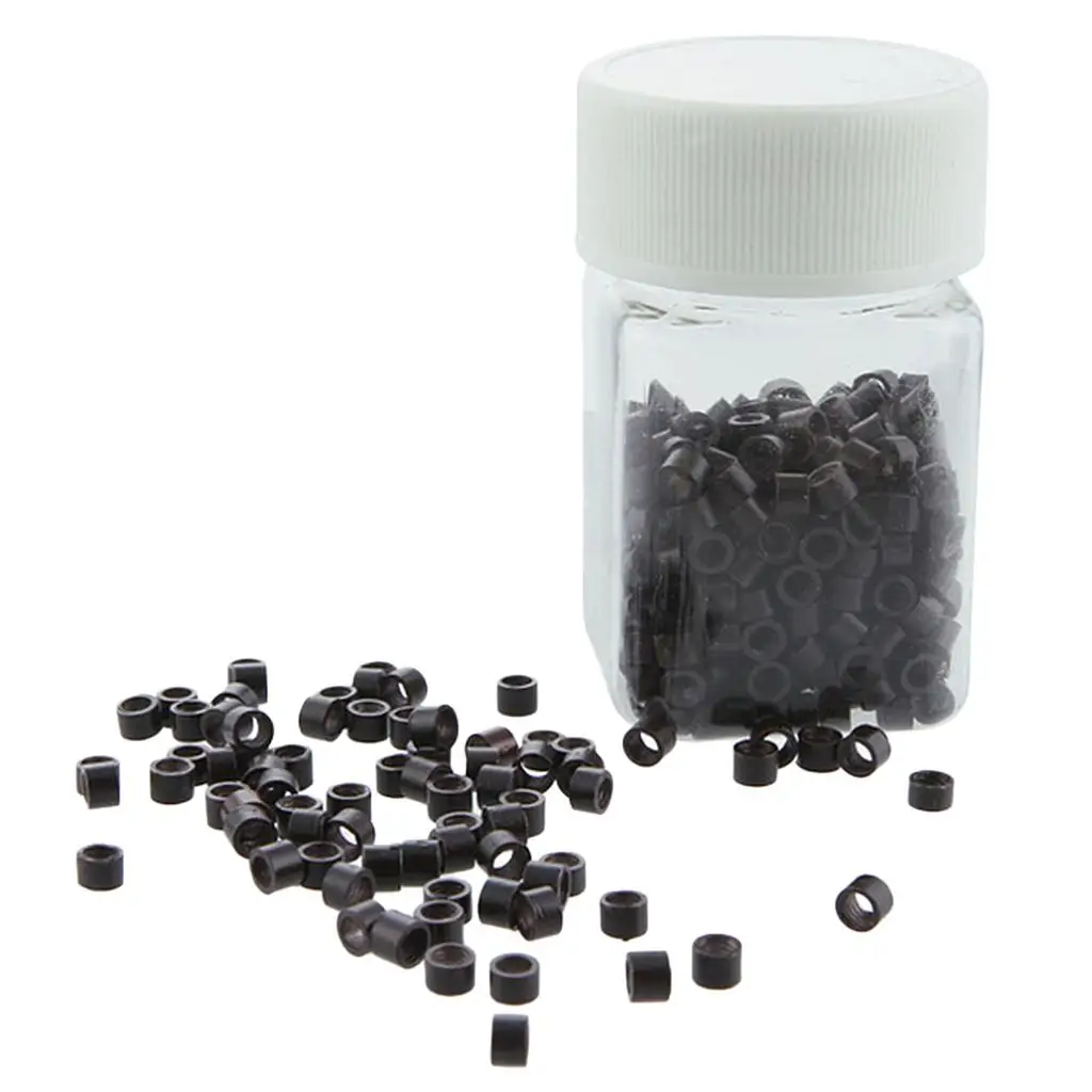 

400 Pack Micro Links Rings Beads for Dreadlocks Hair Extensions Tools Black