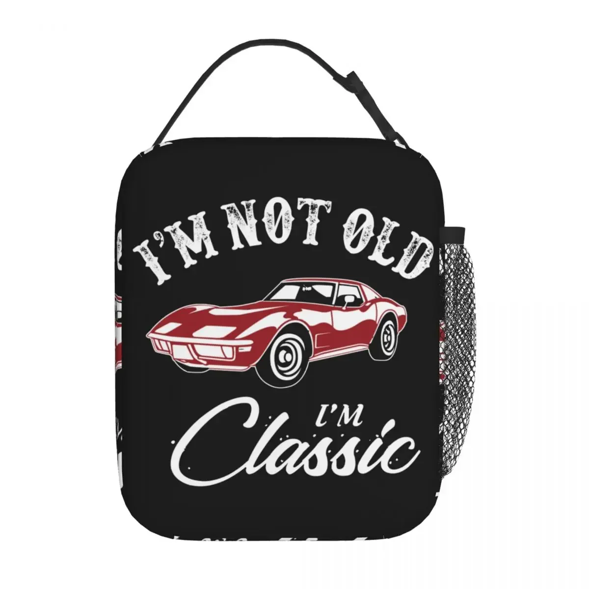 

Insulated Lunch Bags Classic Corvette Car Accessories Vintage Sportscar Food Box 2023 New Cooler Thermal Bento Box For School