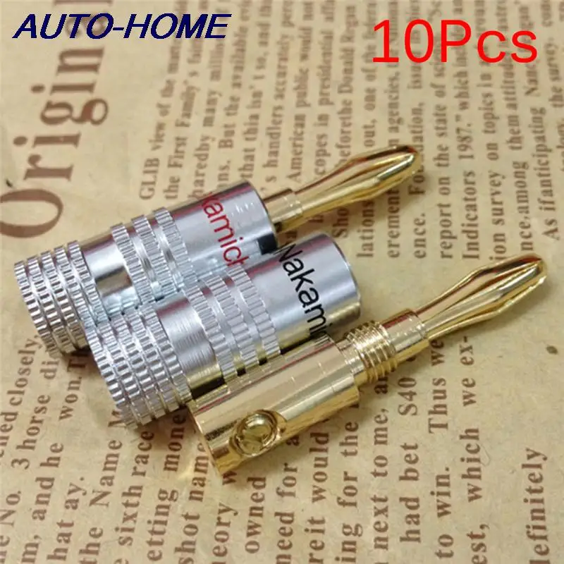 

10Pcs Nakamichi Gold Plated Copper Speaker Banana Plug Male Connector new