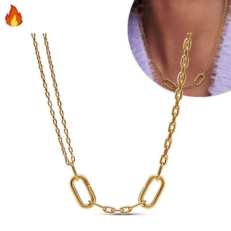 2023 New Hot Selling Original Women's Gold Pearl Ring Logo Moon Necklace Women's Wedding Party Fashion DIY Charm Jewelry