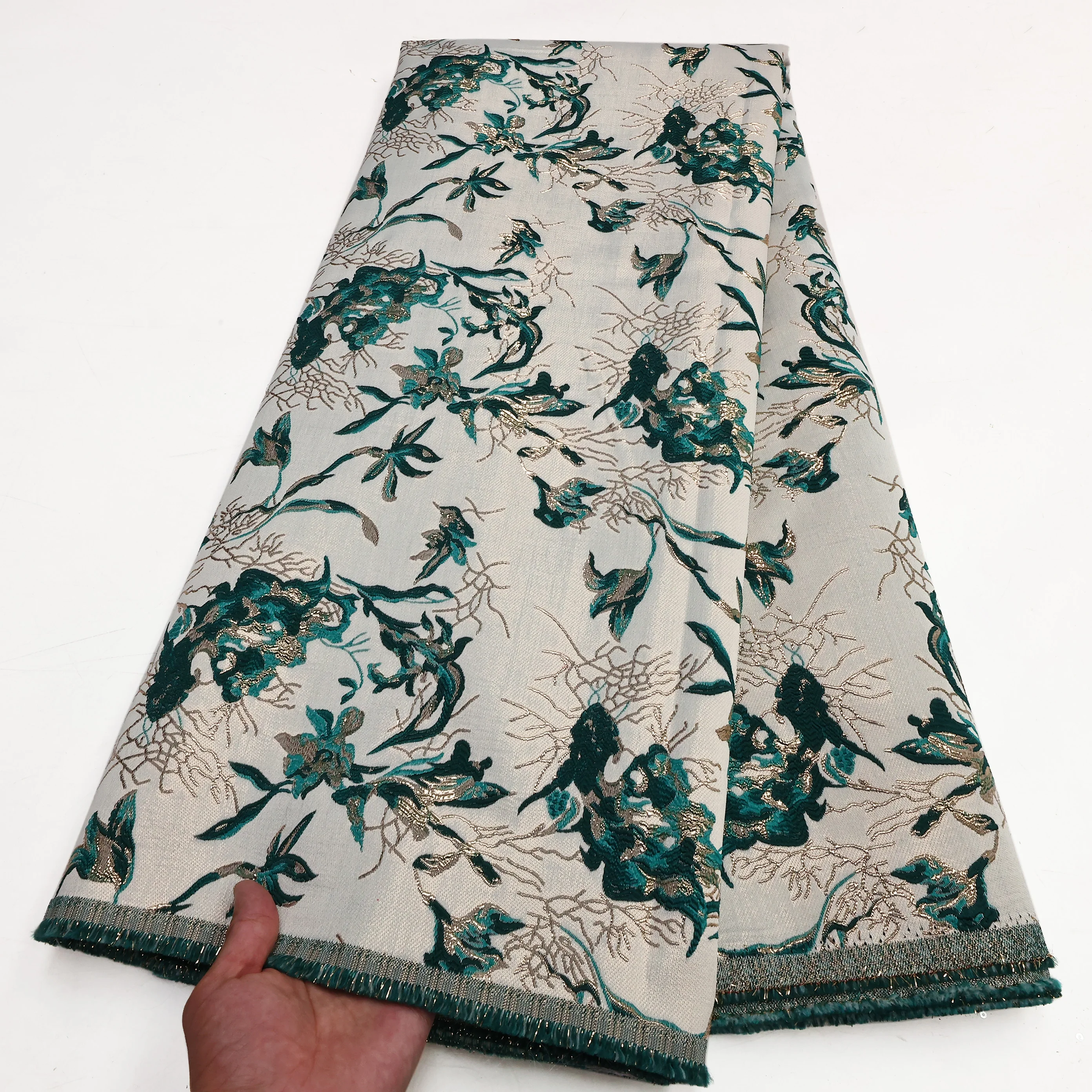 

Gild Jacquard Brocade Lace Fabric 5yards High Quality 2023 Nigerian Wedding Dress French Swiss Lace Fabric Sewing Newest Design