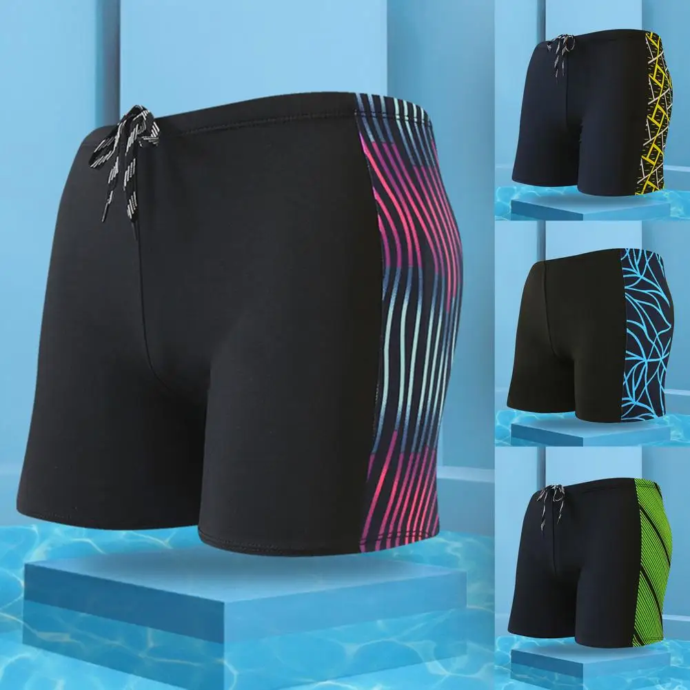 Swim Trunks Swim Shorts Great Trunks Print Quick-drying Swimming Shorts Great Stitching Summer Trunks for Holiday Men