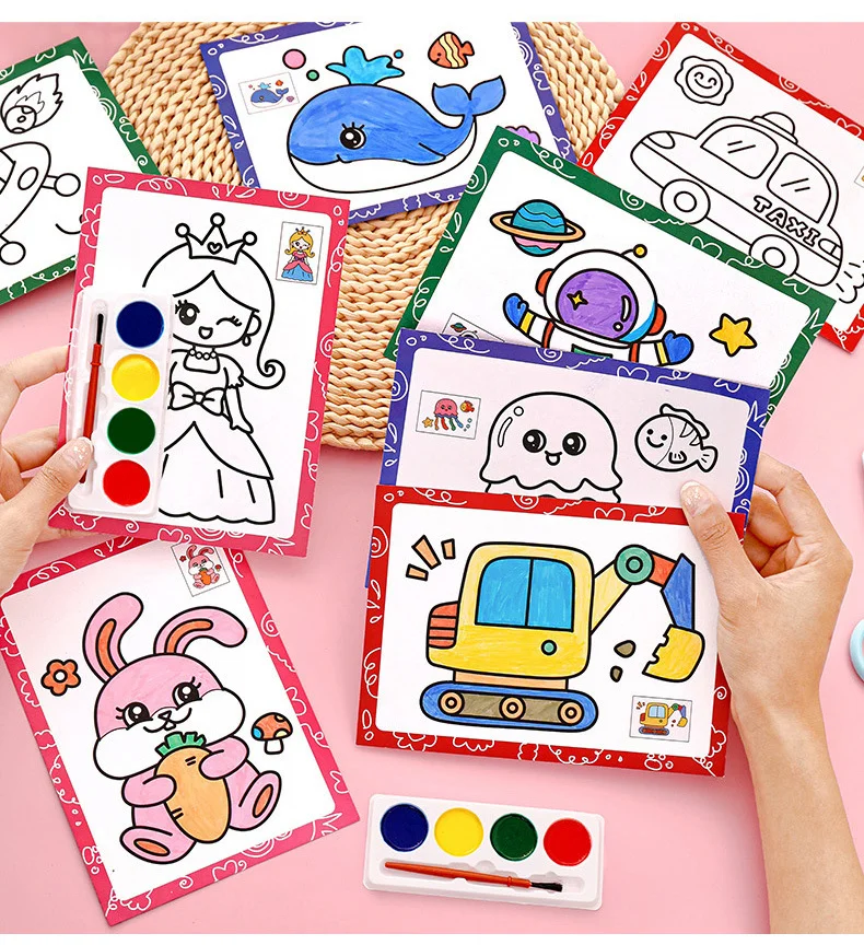 Watercolor Painting Set for Kids Educational Coloring Kit with Brushes Palette Preschool Art Supplies DIY Creative Drawing Gift 1