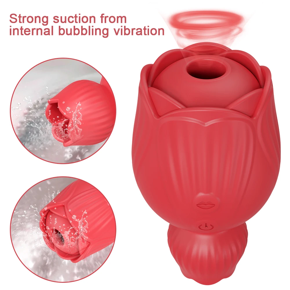 Rose-Sucking Tongue Licking Vibrator For Women Clitoris Stimulator Oral Nipple Vacuum Clit Sucker Female Sex Toys For Adults clit sucker vibrator,female sex toy
