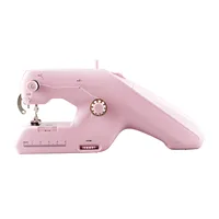 Sewing Machine Household Mini Handheld Portable Electric Two-wire Sewing Machine Pink White 1