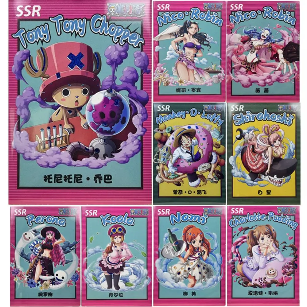 

Anime ONE PIECE SSR series Tony Tony Chopper Nico Robin Charlotte Pudding Perona collection card Christmas birthday gift