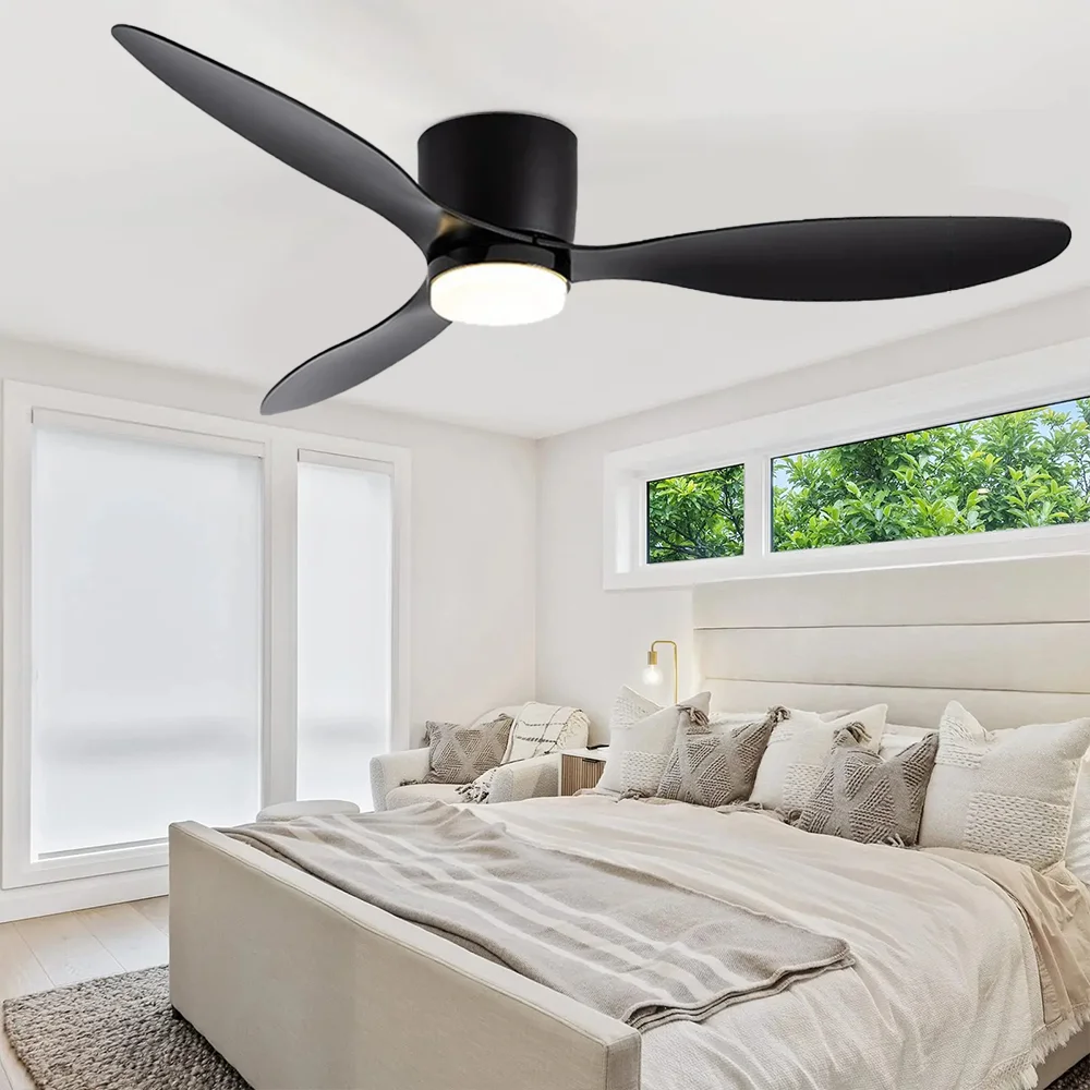 Ceiling Fan Modern Led Ceiling Fan with Light 42 /52 Inch DC Motor 6 Speeds Electric Fan Remote Control