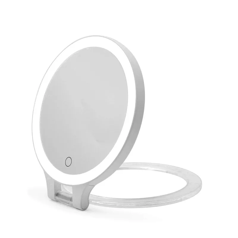 

Two Sided Luminous Mirror New LED Folding Cosmetic Mirror Cross border E-commerce 10X Double Sided Mirror