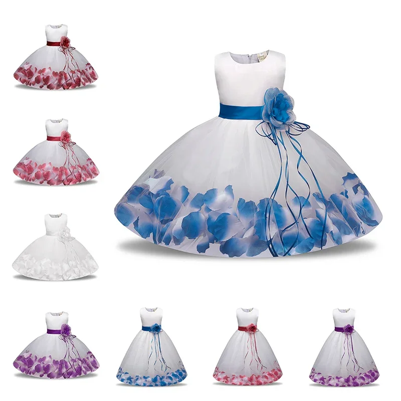 Baby Girls Sleeveless Flower Dress Little Kids Girls Tulle Flower Dress Ball Gown Dresses for Birthday Party Ceremonious Wedding girls dress princess costume kids clothes