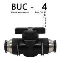 BUC Pneumatic Manual Valve - Straight Head Quick Coupling Steering Switch Manual Ball Valve for Air Hose (4mm,6mm,8mm,10mm,12mm) 4