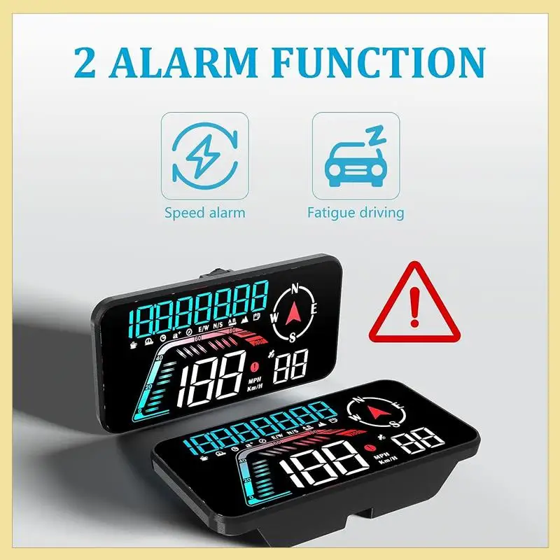 G12 HUD Head-Up Display GPS Car Display Speeding Alarm Driving Speed Universal As Shown Easy Install Easy To Use