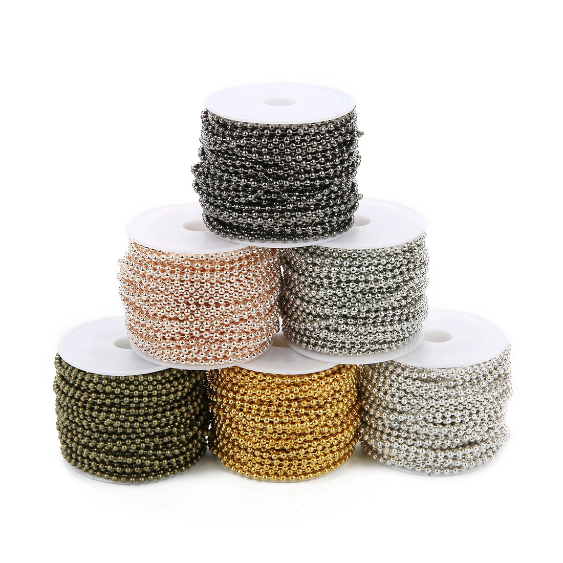 

10 Yard/Roll Iron Ball Beaded Chain For Jewelry Making Gold Color Metal Extend Connection Fit Diy Keychain Bracelet Finding