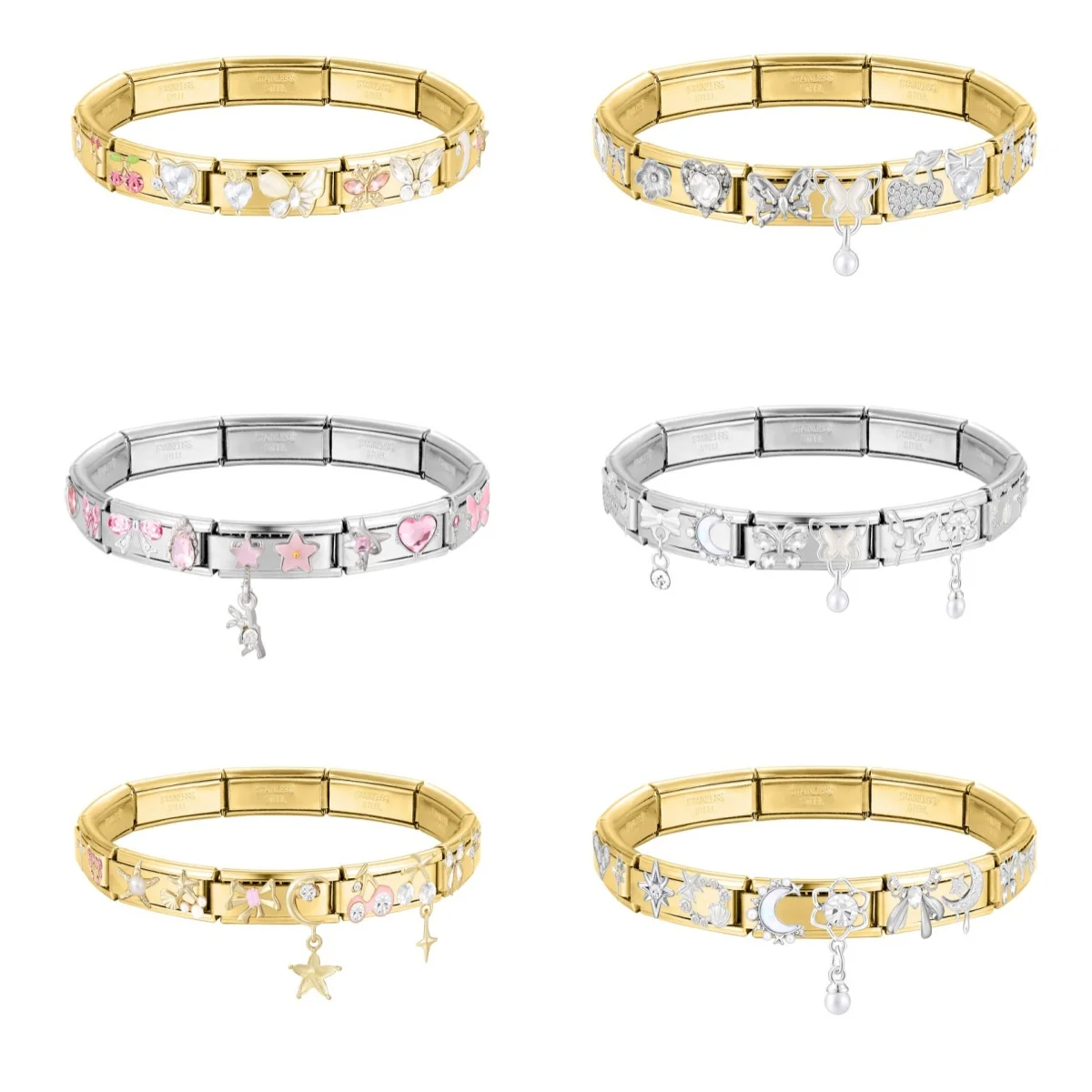 Gold 3D Flower Star Bracelet Size 1 Material Steel Package Includes a pc