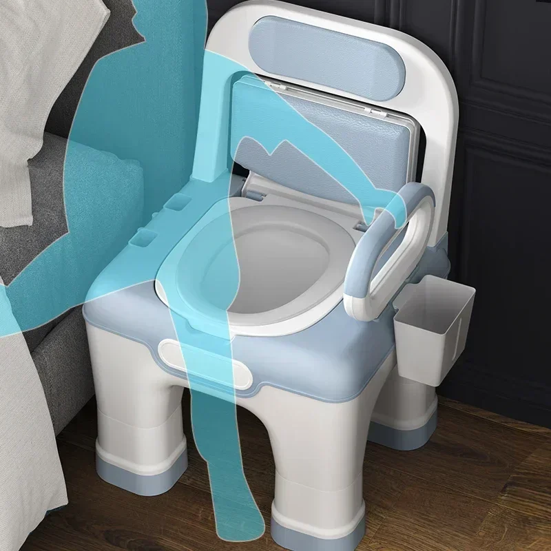 Portable Comfort Commode Chair  EasytoUse Sanitation Seat with PU Soft Cushion, Ideal for Elderly and Pregnant Women 3