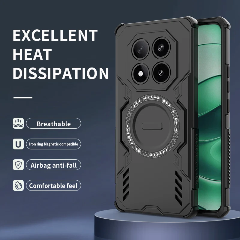 Shockproof Hybrid Dual Layer Magnetic Ring Stand Case with Slide Cover