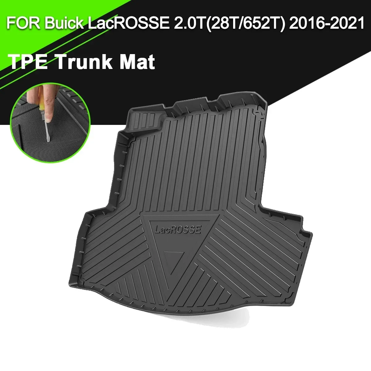 

For Buick LACROSSE 2.0T(28T/652T) 2016-2021 Car Rear Trunk Cover Mat TPE Waterproof Non-Slip Rubber Cargo Liner Accessories