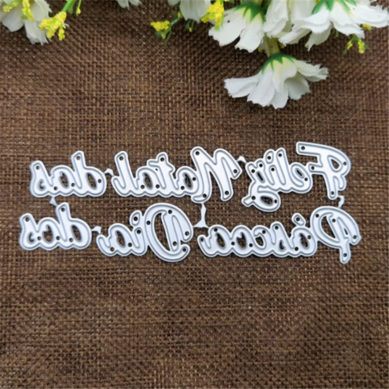 

6Pcs Portuguese words Frame Craft Metal Cutting Dies For DIY Scrapbooking Album Embossing Paper Cards Decorative Crafts