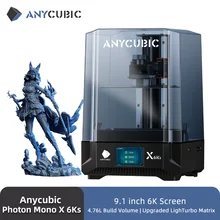 ANYCUBIC Photon Mono X 6Ks LCD 3D Printer 9.1'' 6K Large Screen 3D Printing 4.76L Build Volume UV Resin SLA 3D Printers