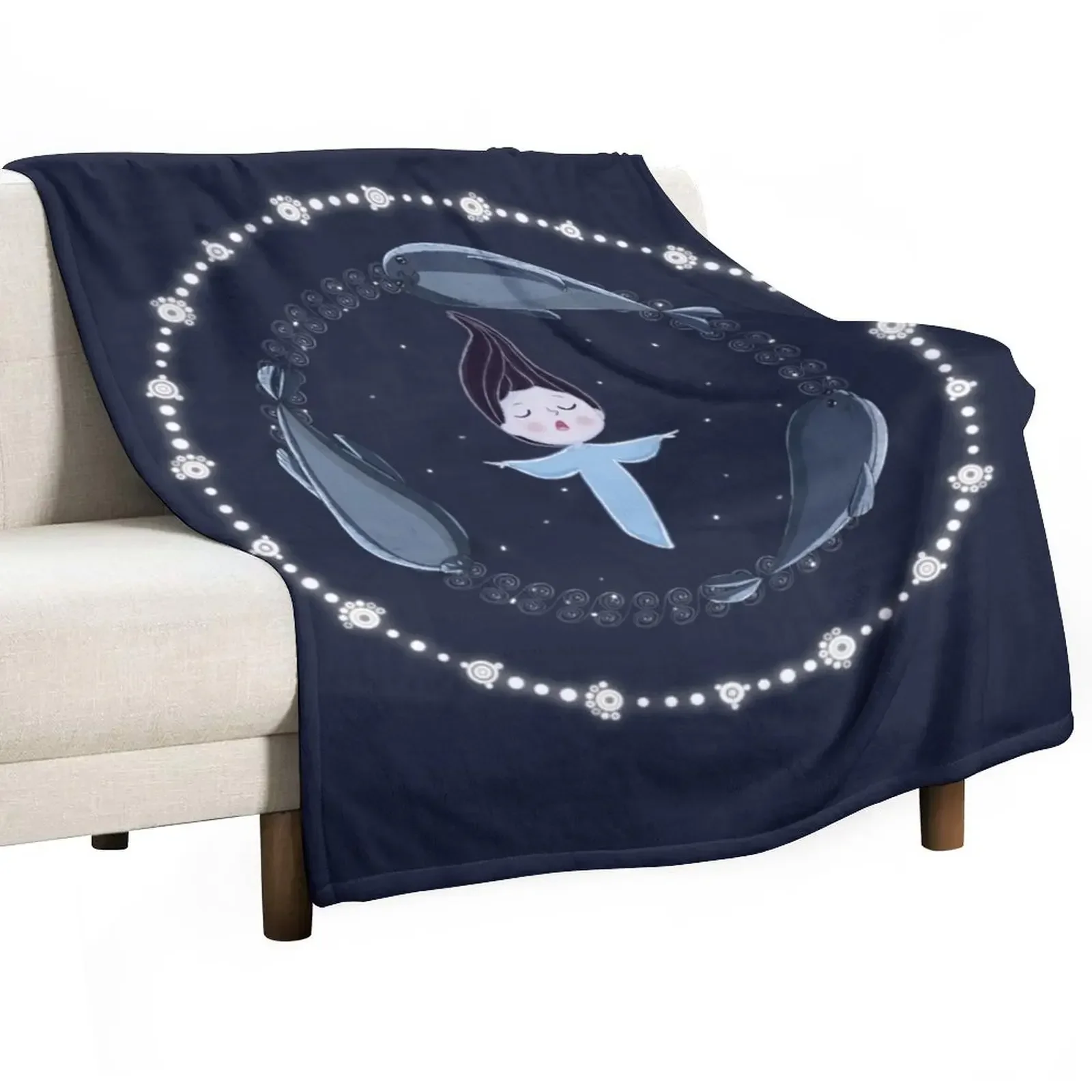 

Song of the Sea - Selkie and seals Throw Blanket Polar Travel Blankets