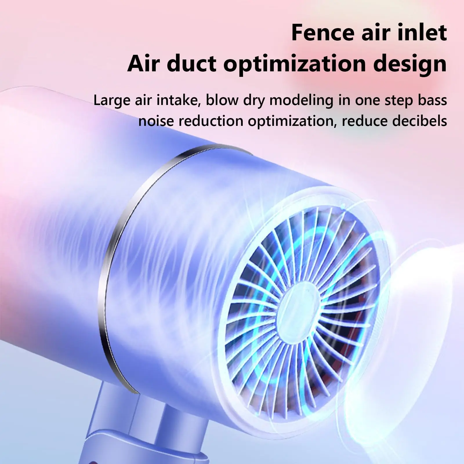 Portable Mini Blow Dryer with Nozzle,Foldable Hair Dryer,3 Speeds,Blue Light Fast Air Drying,for Travel Hotel Dormitories