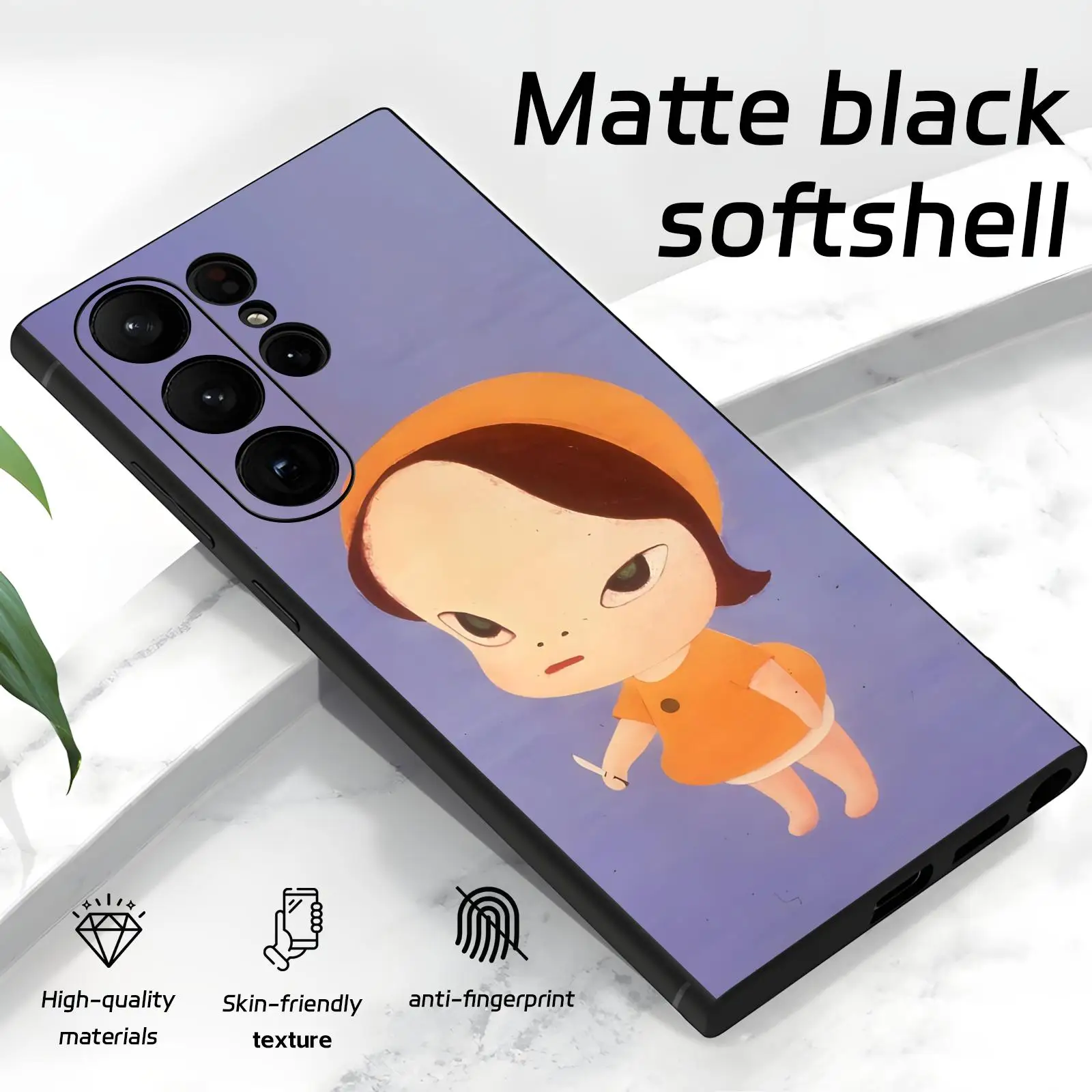 Y-Yoshitomo-ES Nara Soft Black Shockproof Phone Case