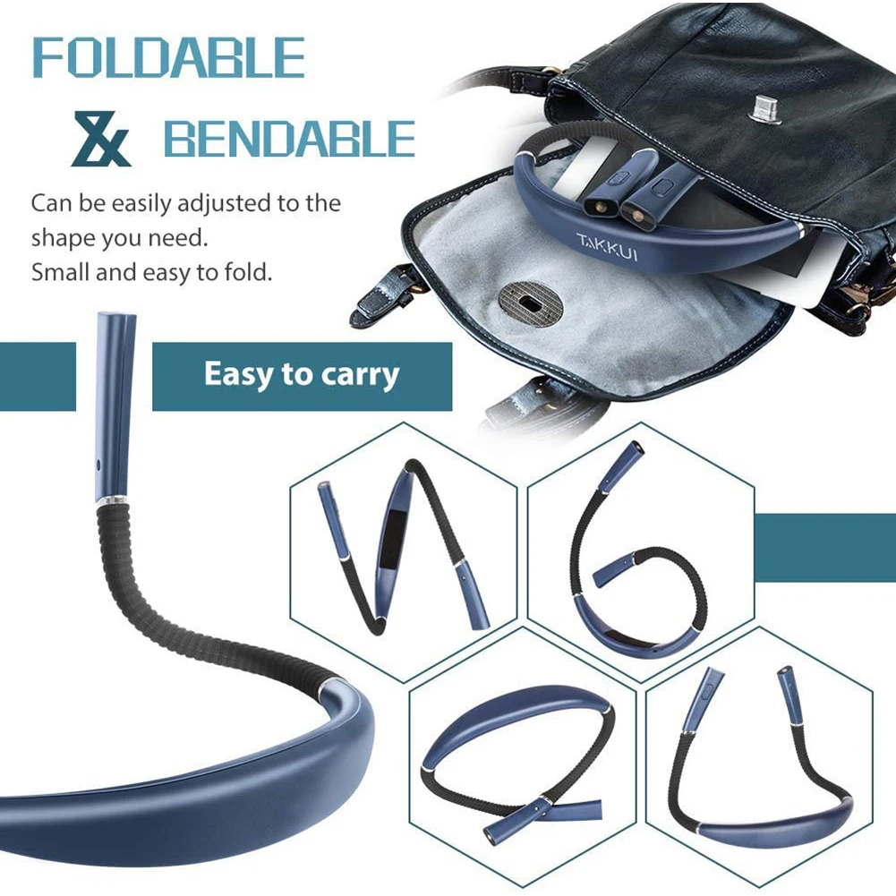 Neck Reading Light Book Light for Reading in Bed Bendable Long Lasting Portable USB Rechargeable Novelty Flexible Book Lighting