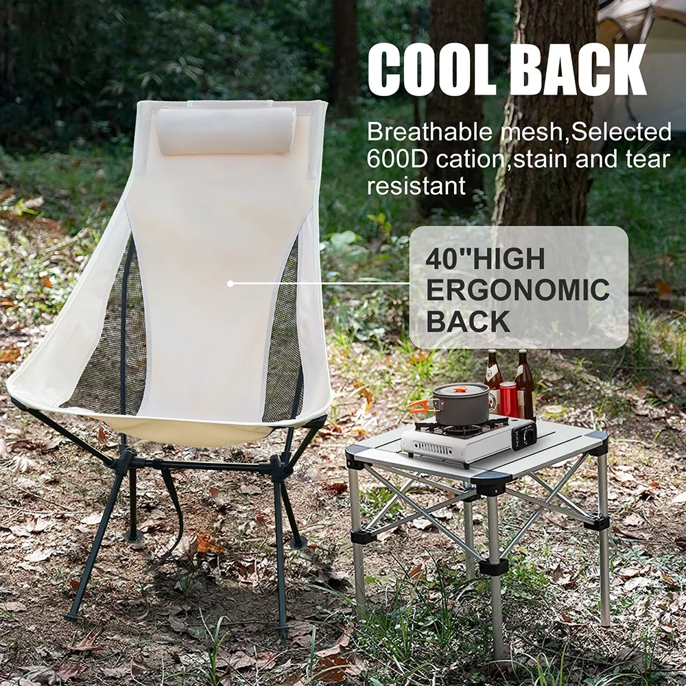 Folding Camping Chair with Headrest 2
