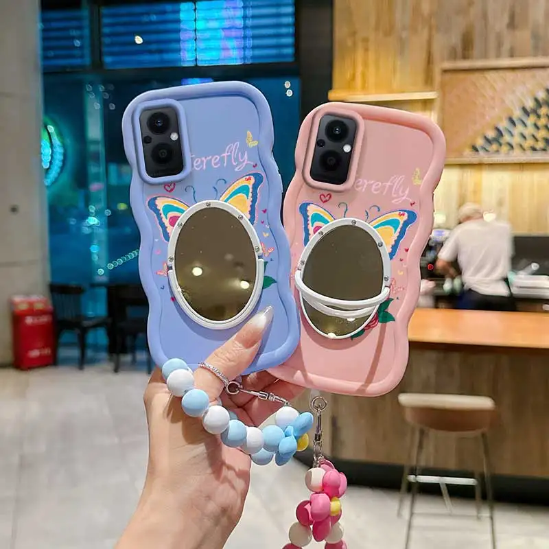 Cartoon Butterfly Phone Case Set with Lanyard & Stand - 3 Piece Bundle