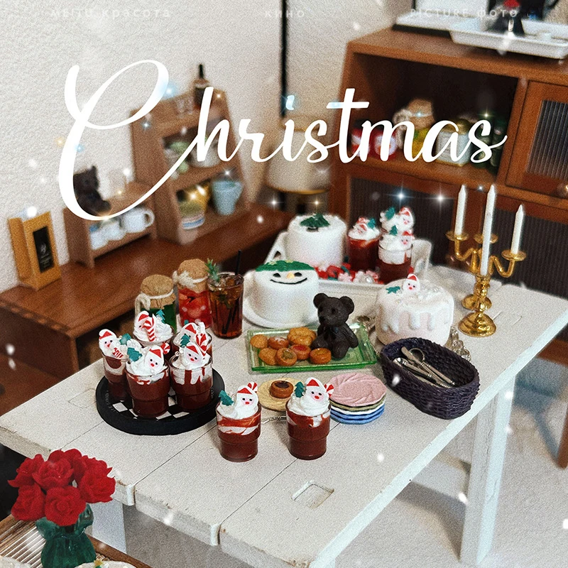 1/12 Dollhouse Miniature Christmas Chocolate Drink Model For Doll House Decoration Accessories Kids Pretend Play Toys 3