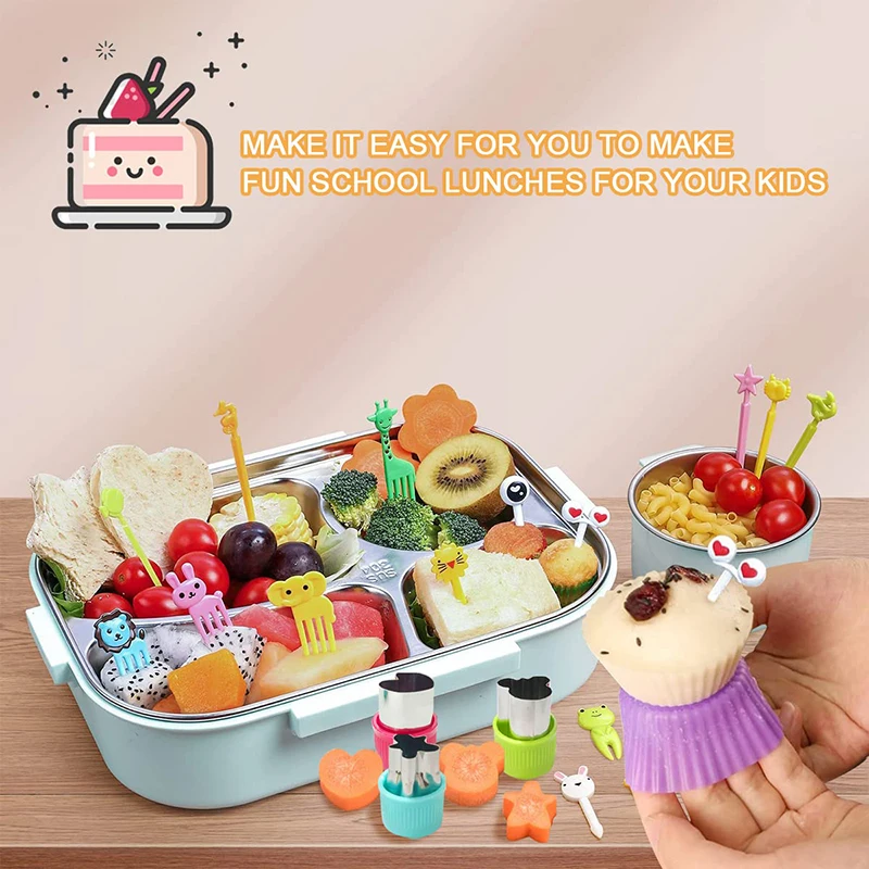 Cute Mini Food Picks Children Animal Cartoon Snack Cake Dessert Food Fruit Forks Silicone Lunch Box Dividers fruit fork food picks food toothpicks silicone fork