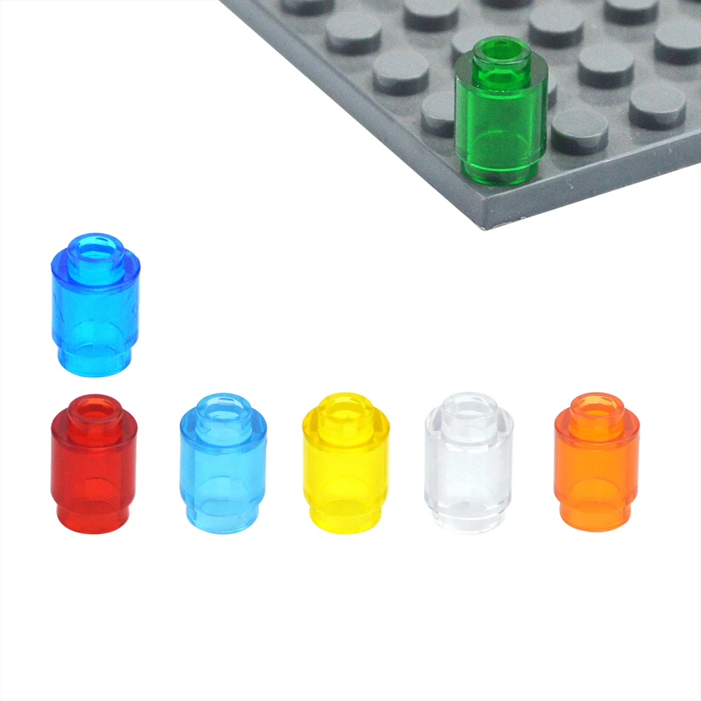 100Pcs MOC 3062 벽돌 라운드 1x1 오픈 스터드 투명 실린더 빌딩 블록 DIY Assmble 입자 호환 아이 장난감 선물