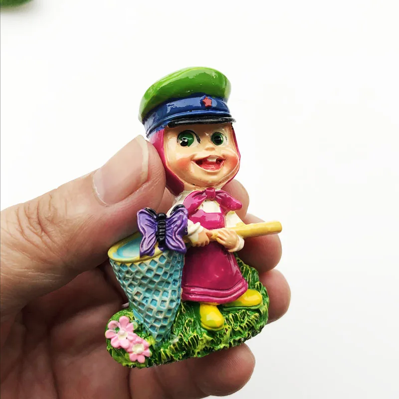 

Fridge Magnet Cute Russian Girl Creative Cultural Landscape Decoration Message Stickers Tourism Souvenir