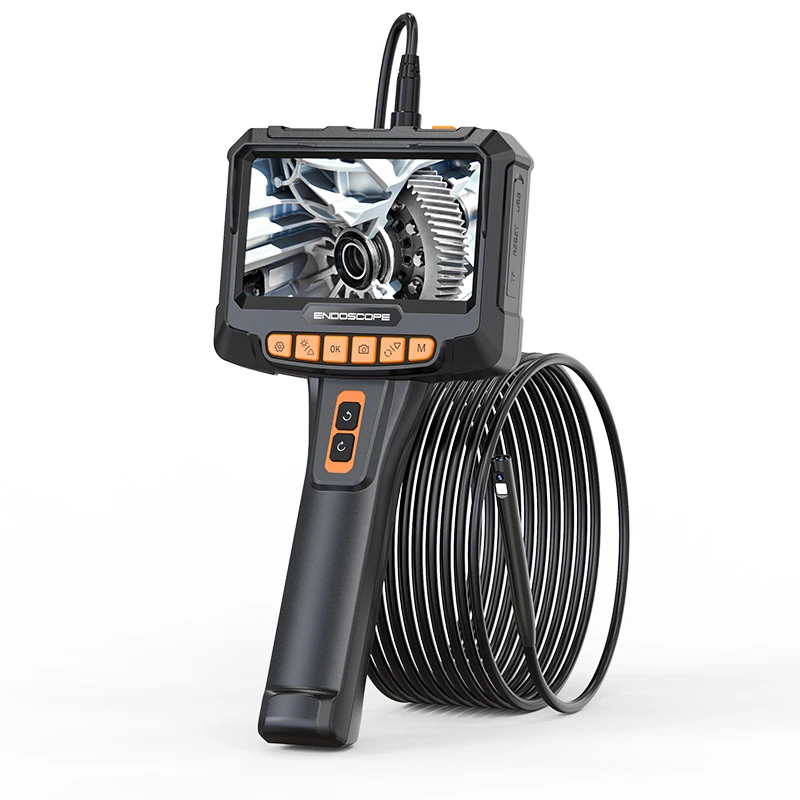 G10 Pro 1080P 360도 회전 듀얼 렌즈 카메라, 풀 HD 8.5mm 1m 내시경 카메라(배수관 검사용, 5인치 화면 포함)