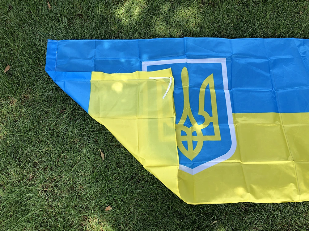 Ukrainian presidential flag 90*150cm double side printed polyester hanging The Ukraine banner Home Decoration Ukraine flag