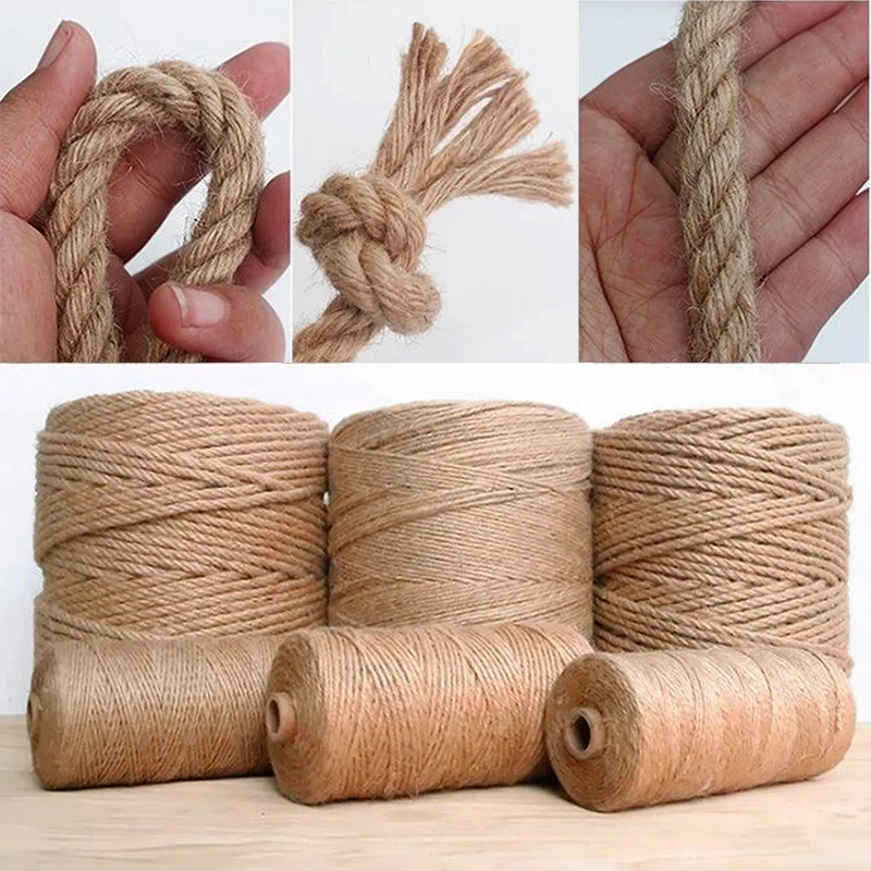 Natural Cord String Jute Ribbon Crafts Sewing DIY Jute Rope Jewelry Making Vintage Thread Twine Bulk Party Wedding Decortion jute rope