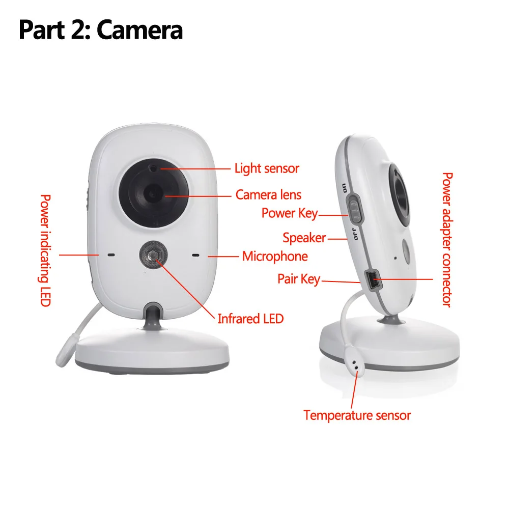VB603 Wireless Video Baby Monitor Electronic Babysitter 3.2 Inches LCD 2 Way Audio Talk Night Vision Security Bebe Camera