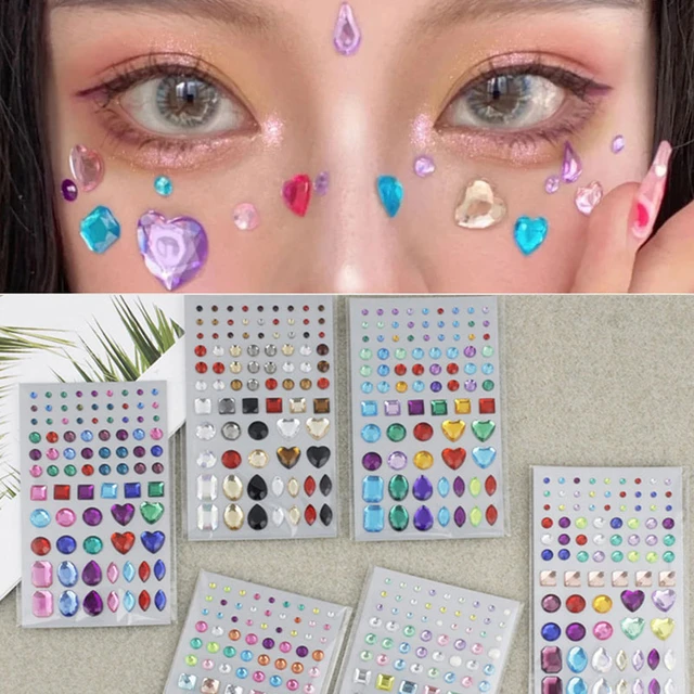 New 3D Rhinestone Face Sticker for Children Face Gems Jewels Stickers Kids  Festival Makeup Crystals Bright Stickers for The Face - AliExpress